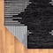 World Rug Gallery Bohemian Stripe Stain Resistant Runner Rug 2' x 7' Black 385BLACK2X7 - alternate 6